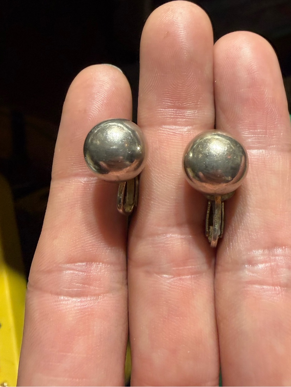 Vintage Coro Silver-Tone Dome Clip-On Earrings
